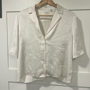 Cream silk Aritzia blouse